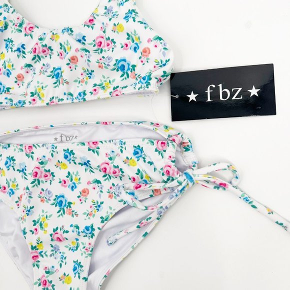 Flowers By Zoe Big Girls Size XL White Floral Bikini - Picture 2 of 4